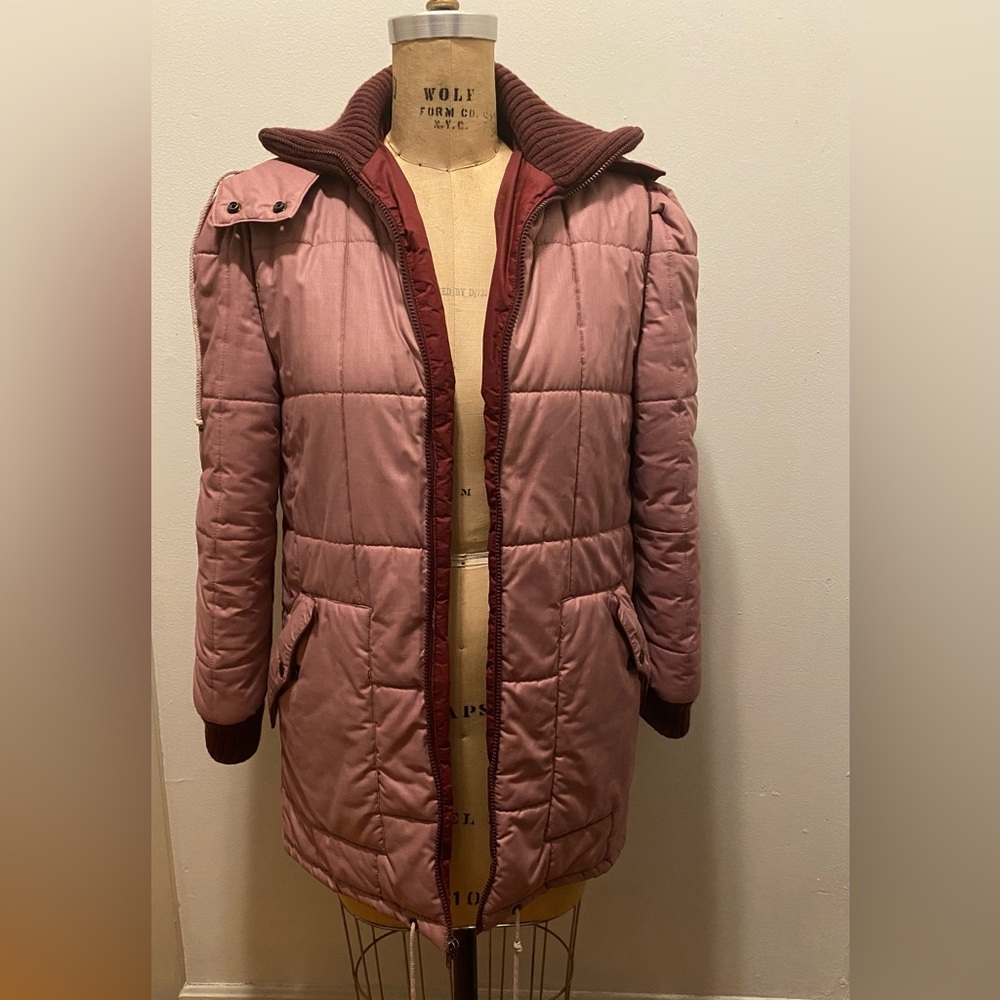 Mulberry Dusty Rose Quilted Puffer Jacket